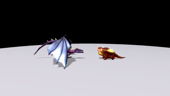 Dragon Scene Simple 3D Model