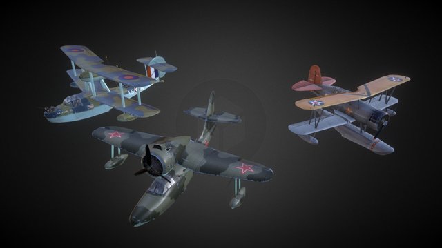 WWII Seaplanes ("PT-Boat" game) 3D Model