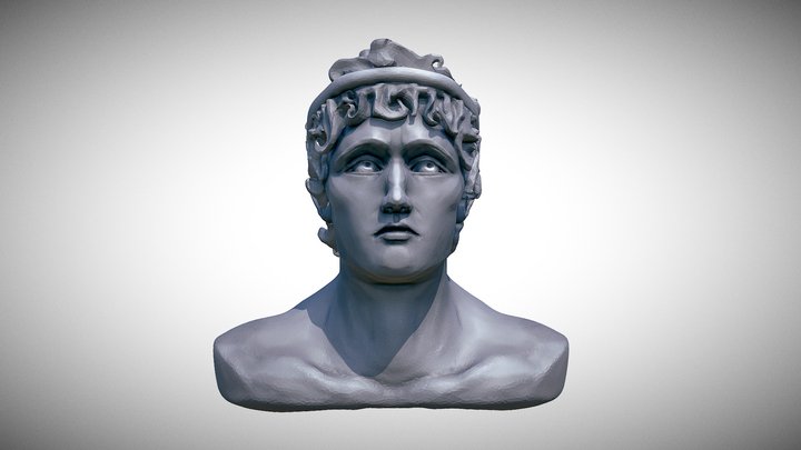 Greek Statue Head 3D Model
