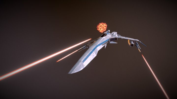 E-wing S-Foil deployed 3D Model
