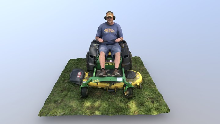 Dad on lawnmower (photogrammetry) – Kostenloses 3D-Modell STL