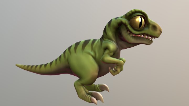 Toon Dinosaur: Velociraptor 3D Model