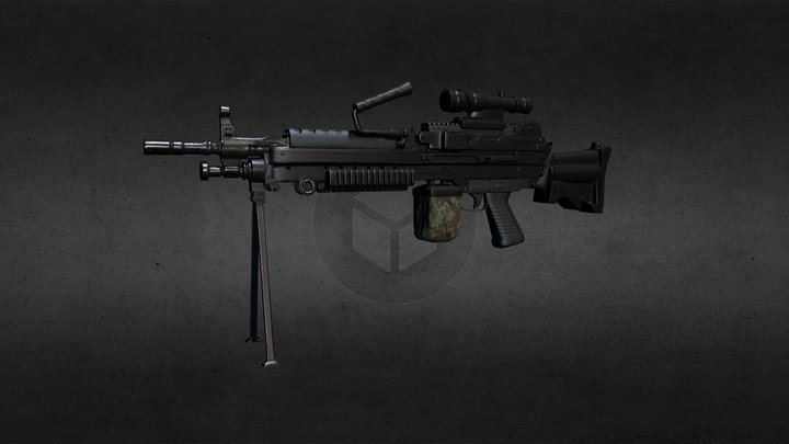 M249 Machine Gun [Game-ready Download] 3D Model