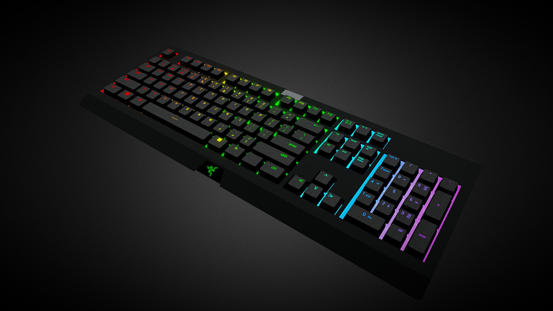 3D model Razer Cynosa Chroma - This is a 3D model of the Razer Cynosa Chroma. The 3D model is about a keyboard with a keypad.