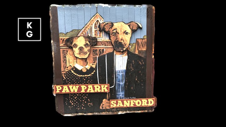 Paw Park Sign in Sanford, Florida 3D Model
