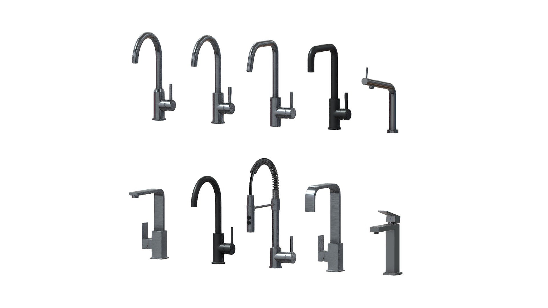 Set of 10 modern taps - Buy Royalty Free 3D model by DELTAHEDRA ...