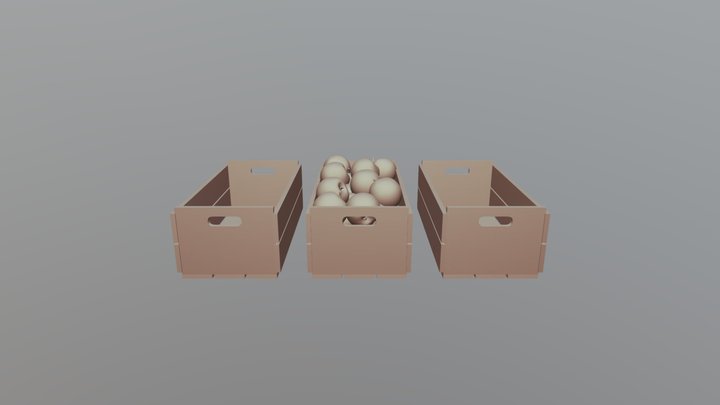 Low Poly Apple box 3D Model