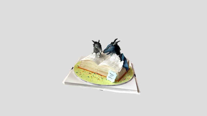 Dragon Book Cake 3D Model