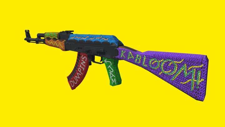 INARM: AK-47 YarnBombed 3D Model