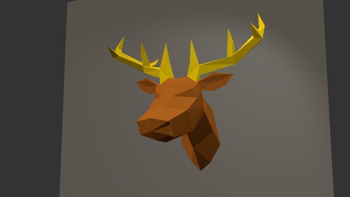 Deer statue  Low-Poly 3D Model