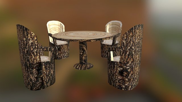 Chair Table Bench 3D Model