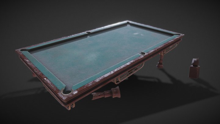 OLD BILIARD TABLE 3D Model
