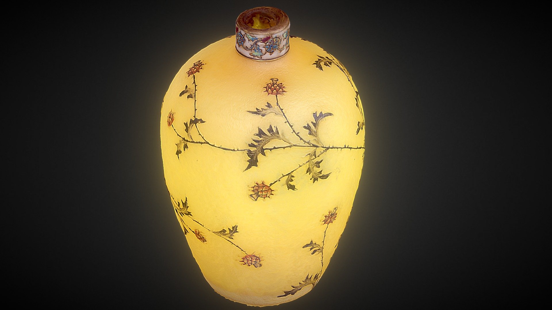 Daum Nancy glass vase.