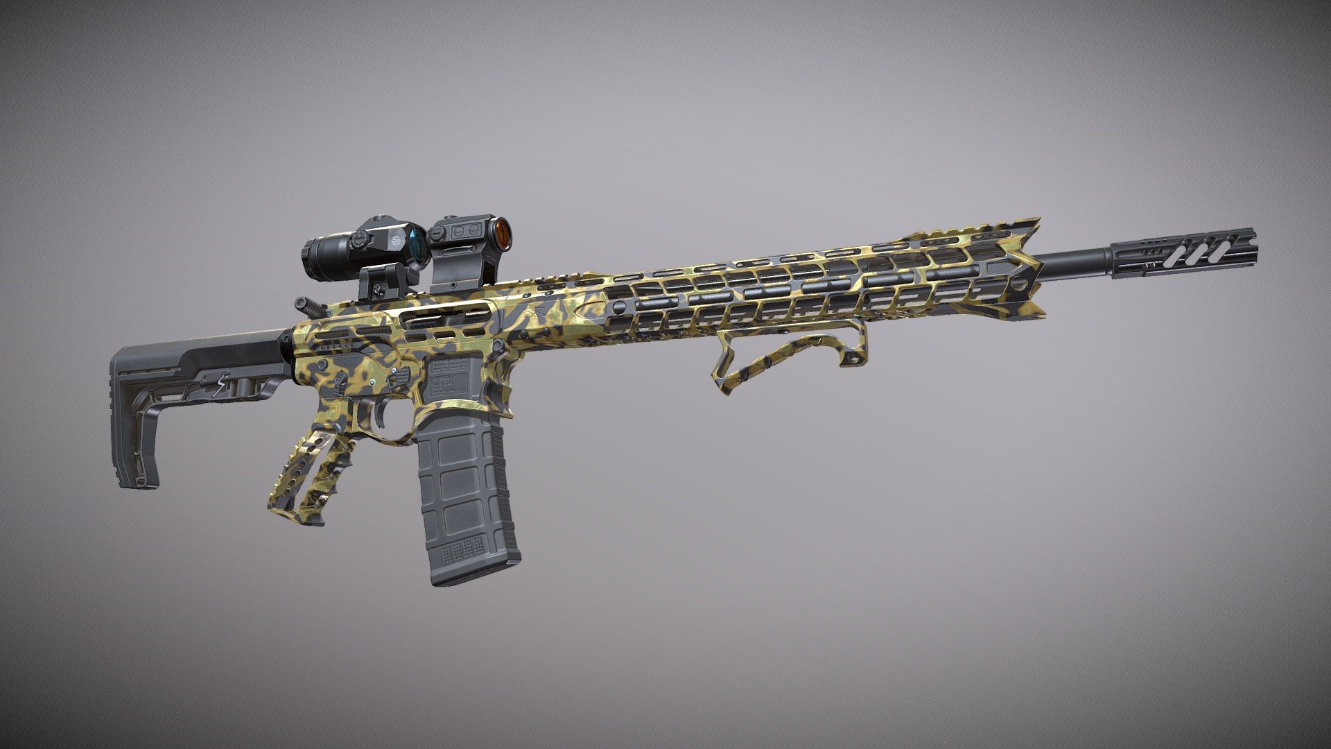 F-1 Firearms BDRX-15 with attachments - Buy Royalty Free 3D model by ...