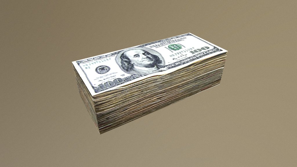 Low Poly Stack of Money