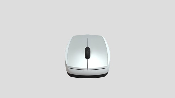 white computer mouse on black background 3D Model