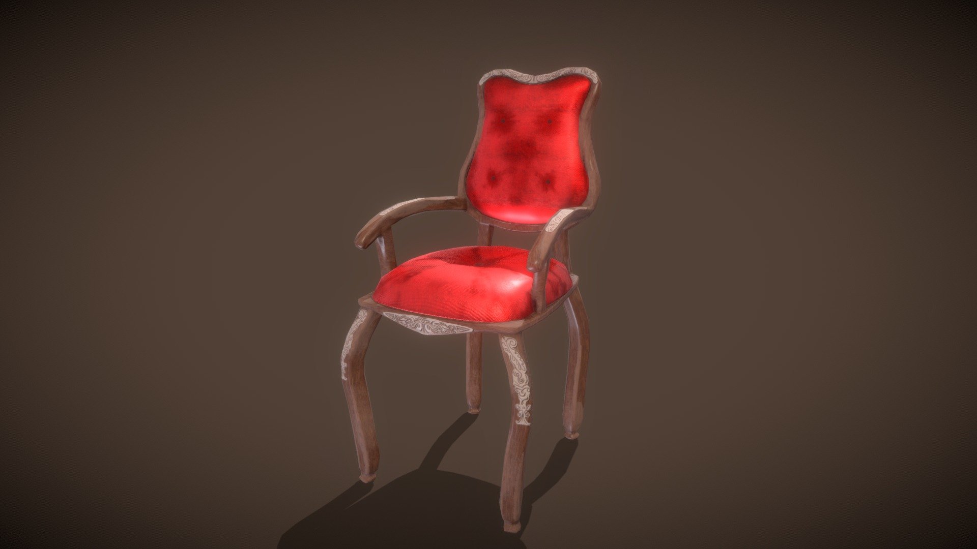 Worn Velvet Cushion Chair