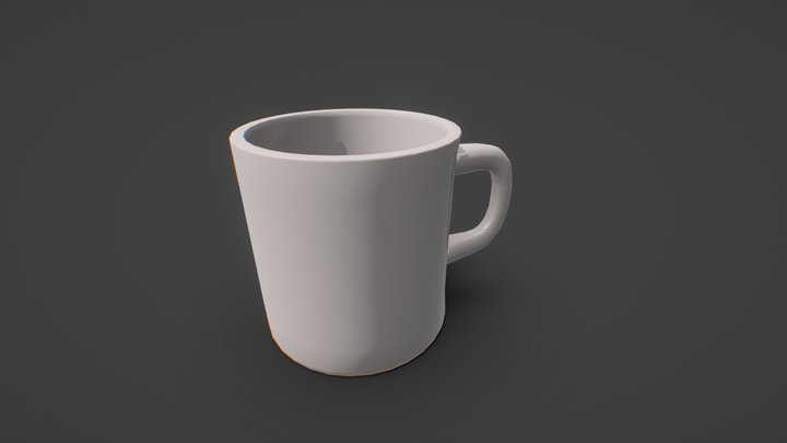 Game Ready Low Poly Coffee Mug 3D Model