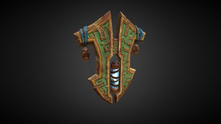 Wooden magic shield 3D Model