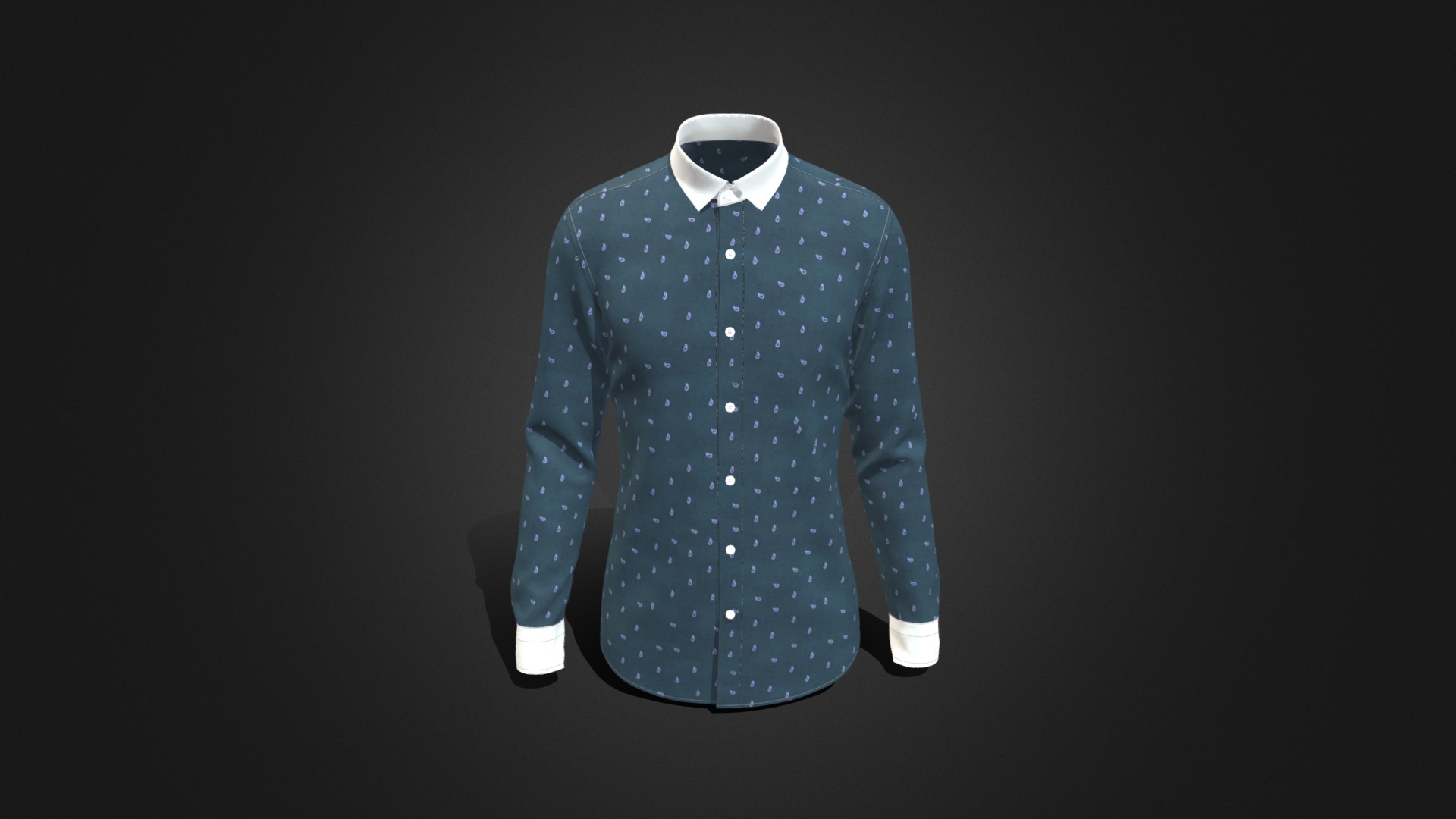 3D model Men Basic Shirt(dot Water) - This is a 3D model of the Men Basic Shirt(dot Water). The 3D model is about a blue and white dress.