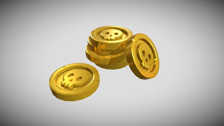Lowpoly coins 3D Model