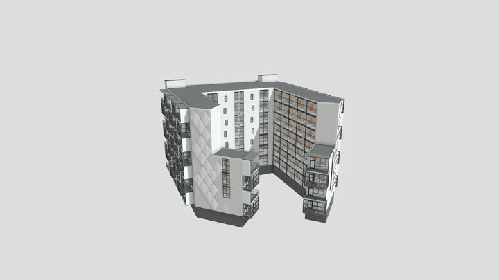 Общежитие со стальным каркасом 3D Model