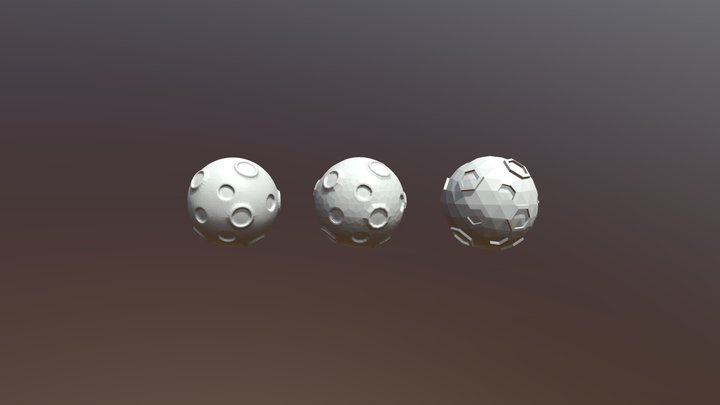 Moon – 3 Topology Levels – Free 3D Model STL