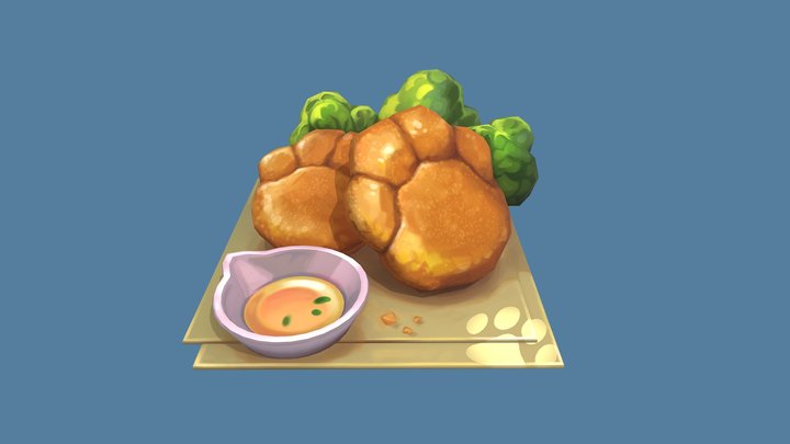 Puppy-Paw Hash Brown (Genshin Impact) 3D Model
