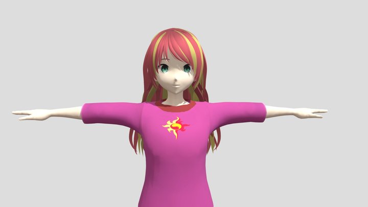 Sunset Shimmer In Pajamas 3D Model
