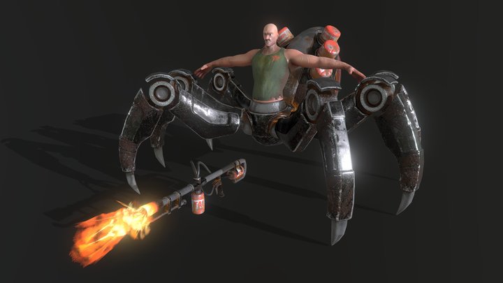 Speedrun modeling mechanical spider 3D Model