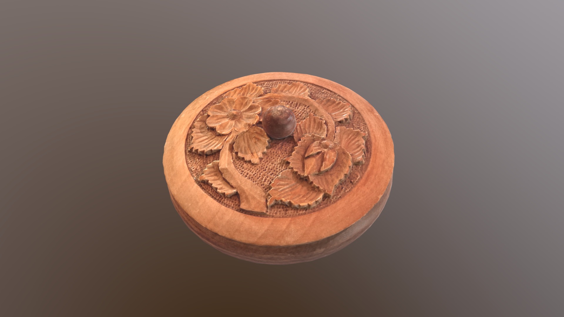 3D model Wooden Pot - This is a 3D model of the Wooden Pot. The 3D model is about a coin with a design on it.
