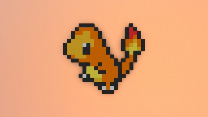 CUBE Pokemon Charmander 3D Model