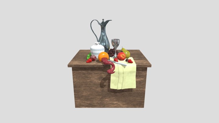 Table with things UVs 3D Model