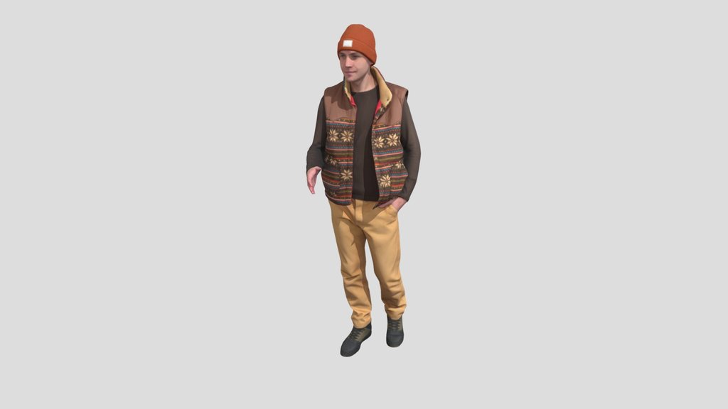 Greetings Man In Knitted Vest