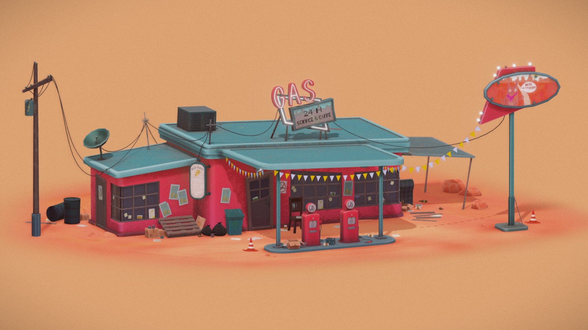 Gas Station - Buy Royalty Free 3D model by Avgust9 (@Avgust9) [63428bc