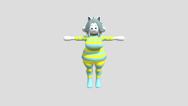 Anthro Temmie 3D Model