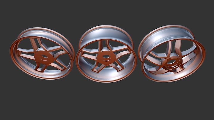 BST Carbon Fibre Wheels- 5 Spoke Variations 3D Model