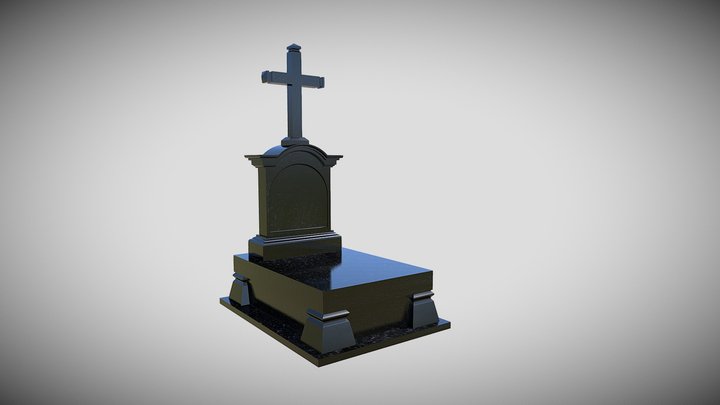 nagrobek czarny granit 3D Model