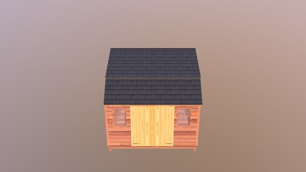 Gambrel Style - Cedar Clapboard - Miore Black - - 3D model by margolis ...