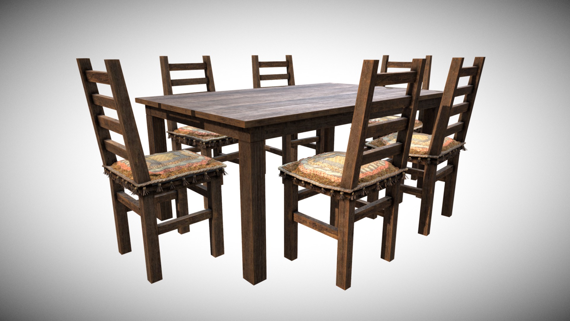 3D model Table and Chair Classic - This is a 3D model of the Table and Chair Classic. The 3D model is about a table and chairs.