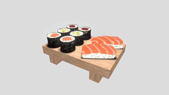 Cyber Sushi - Sashimi and Onigiri 3D Model