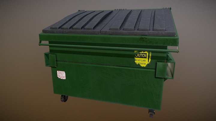 Dumpster Low Poly 3D Model