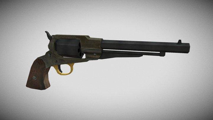 PS1 Style Revolver 3D Model