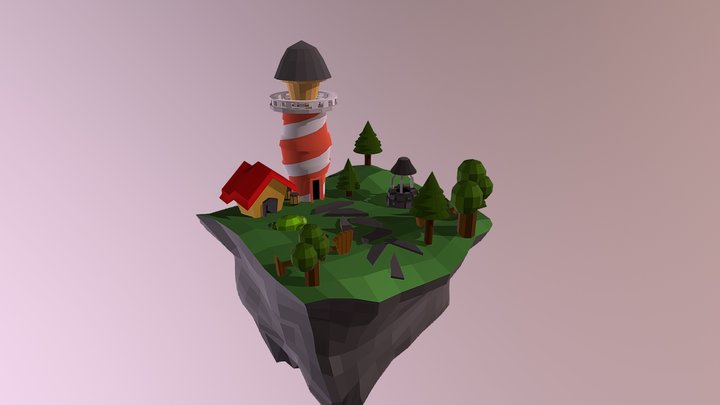 low poly island 3D Model