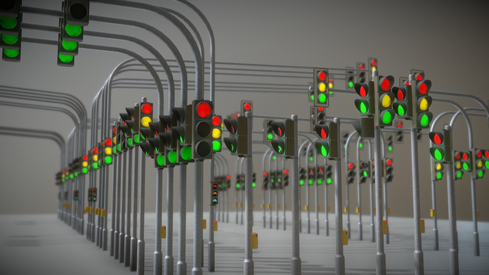 3D model Alle Ampeln ohne Animation - This is a 3D model of the Alle Ampeln ohne Animation. The 3D model is about a group of traffic lights.