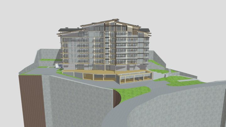 Гостиница Защитников Кавказа  под Фасад_ 3D Model