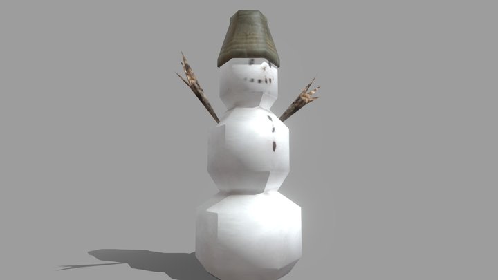 Ps1 Snowman 3D Model