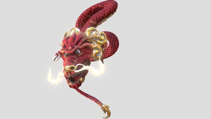 Chinese red dragon 3D Model