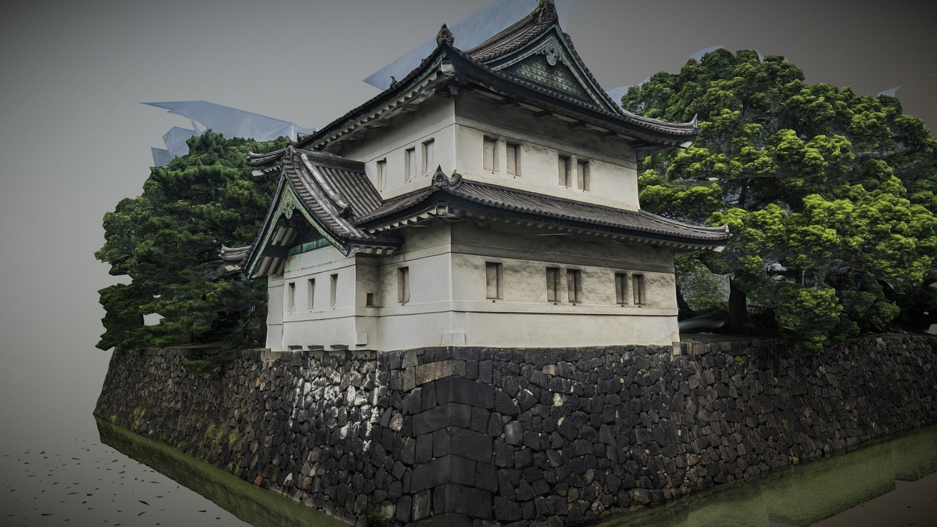 Tokyo imperial palace corner photogrammetry scan