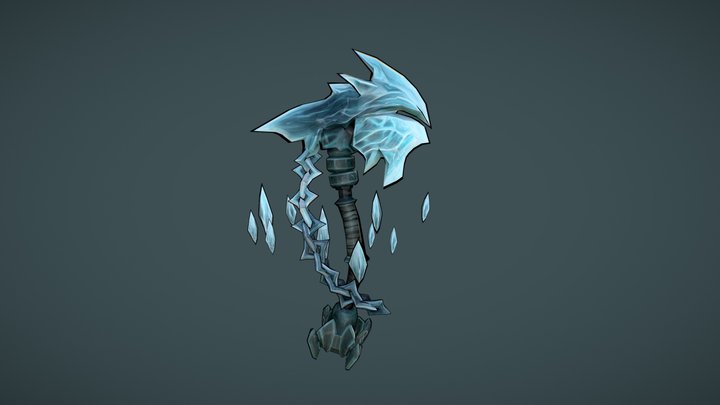 " Frostbite Axe " - World of Warcraft Styled 3D Model